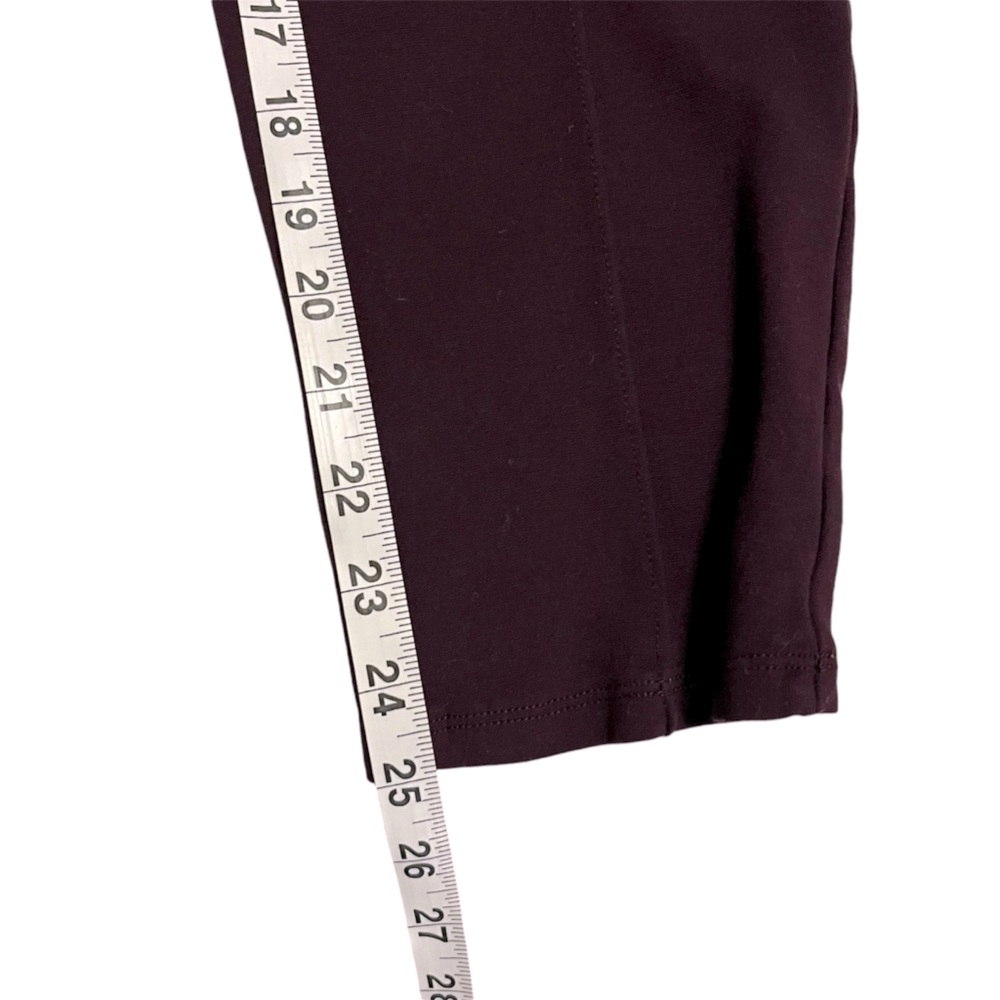 Nine West Burgundy Maroon Wine Ponte Skinny Front Seam Work Leggings Academia XL - Picture 9 of 9